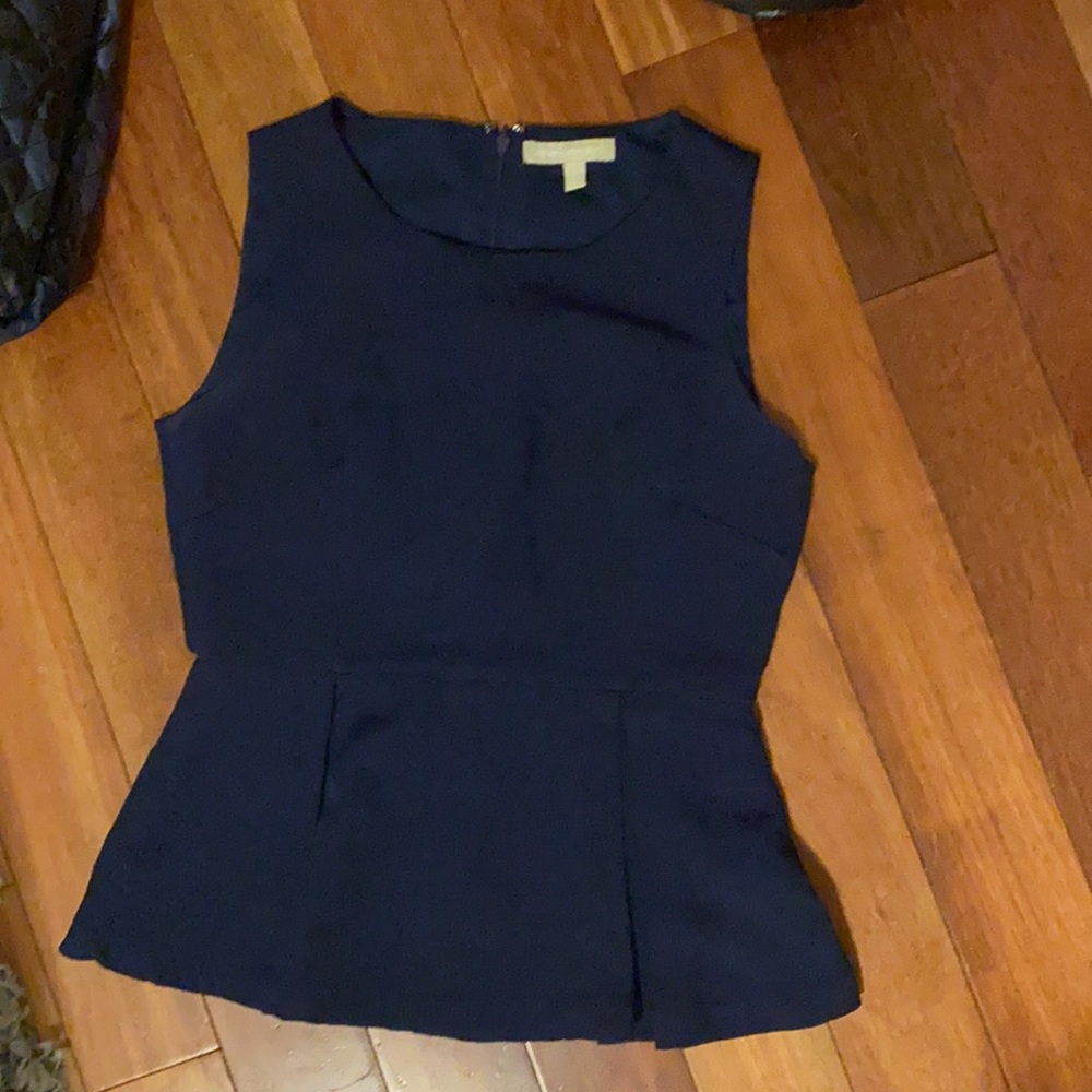 Navy peplum banana republic sleeveless top